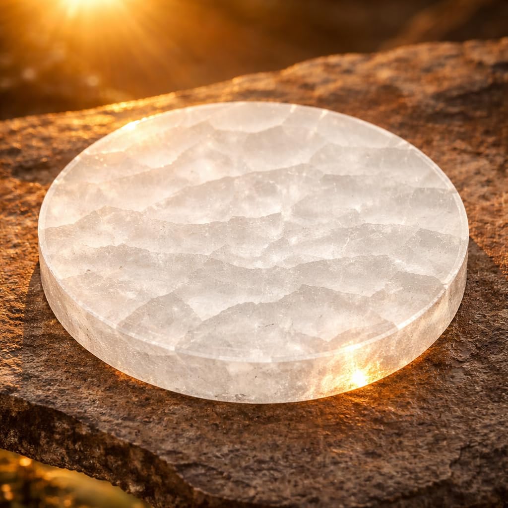 NKlaus Healing Crystals Selenit-Platte 6 cm Heilstein 75g
