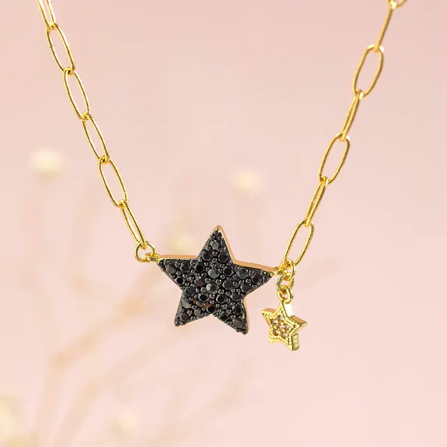 Joy by Corrine Smith Sirius Black Star Charm Halskette Gold Kristall