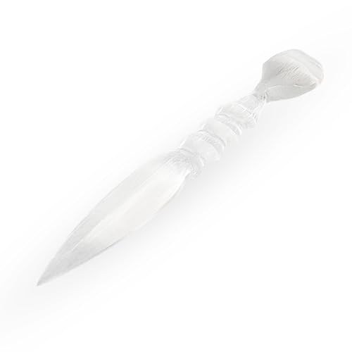 NKlaus HEALING CRYSTALS Selenit Herz-Dolch 24cm 190g