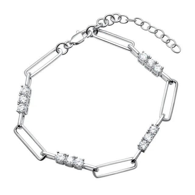 JEWLIX ID-Armband 925er Silber Rhodiniert Zirkonia