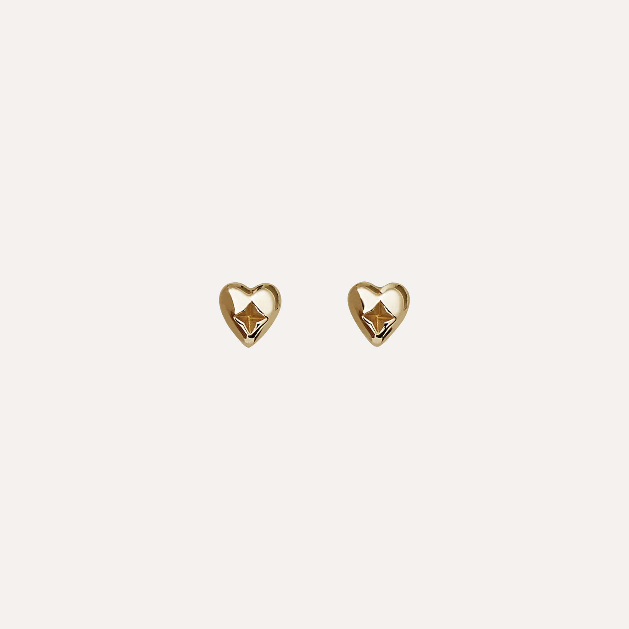 Stilnest Heart Ohrstecker 585 Gold 14k Massivgold 4,08mm