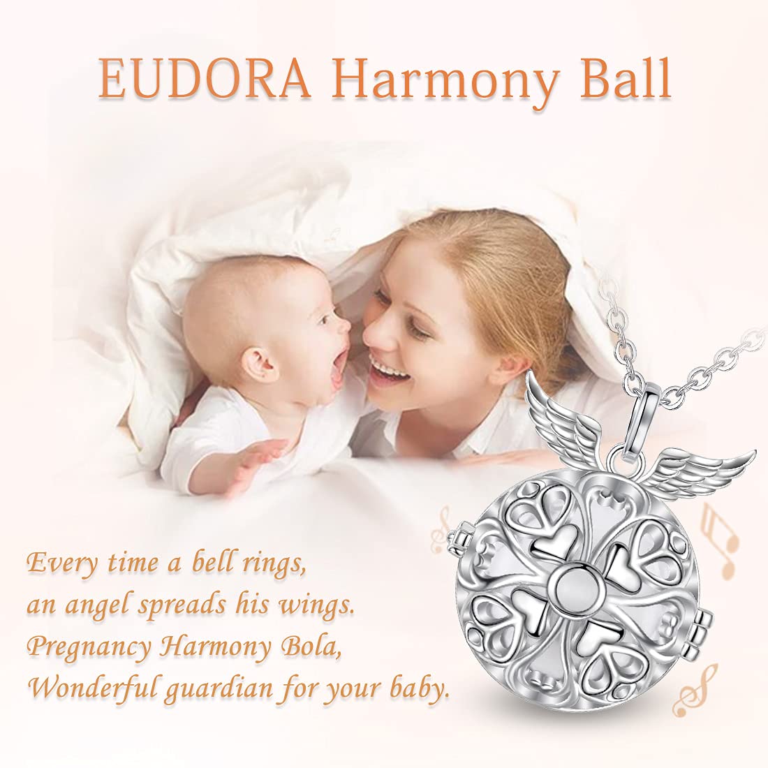 Eudora Harmony Bola Engelsflügel Unendlich Halskette 114cm