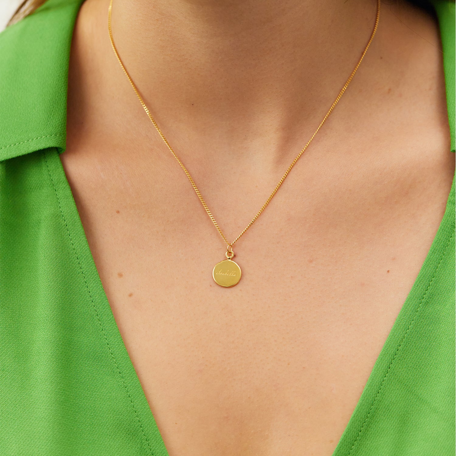 Stilnest Fluid Medallion Anhänger 585 Gold Hochglanz