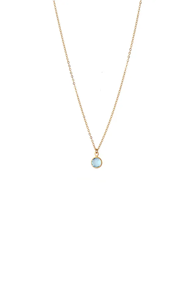 Joy by Corrine Smith March Geburtsstein Halskette Gold Aquamarin