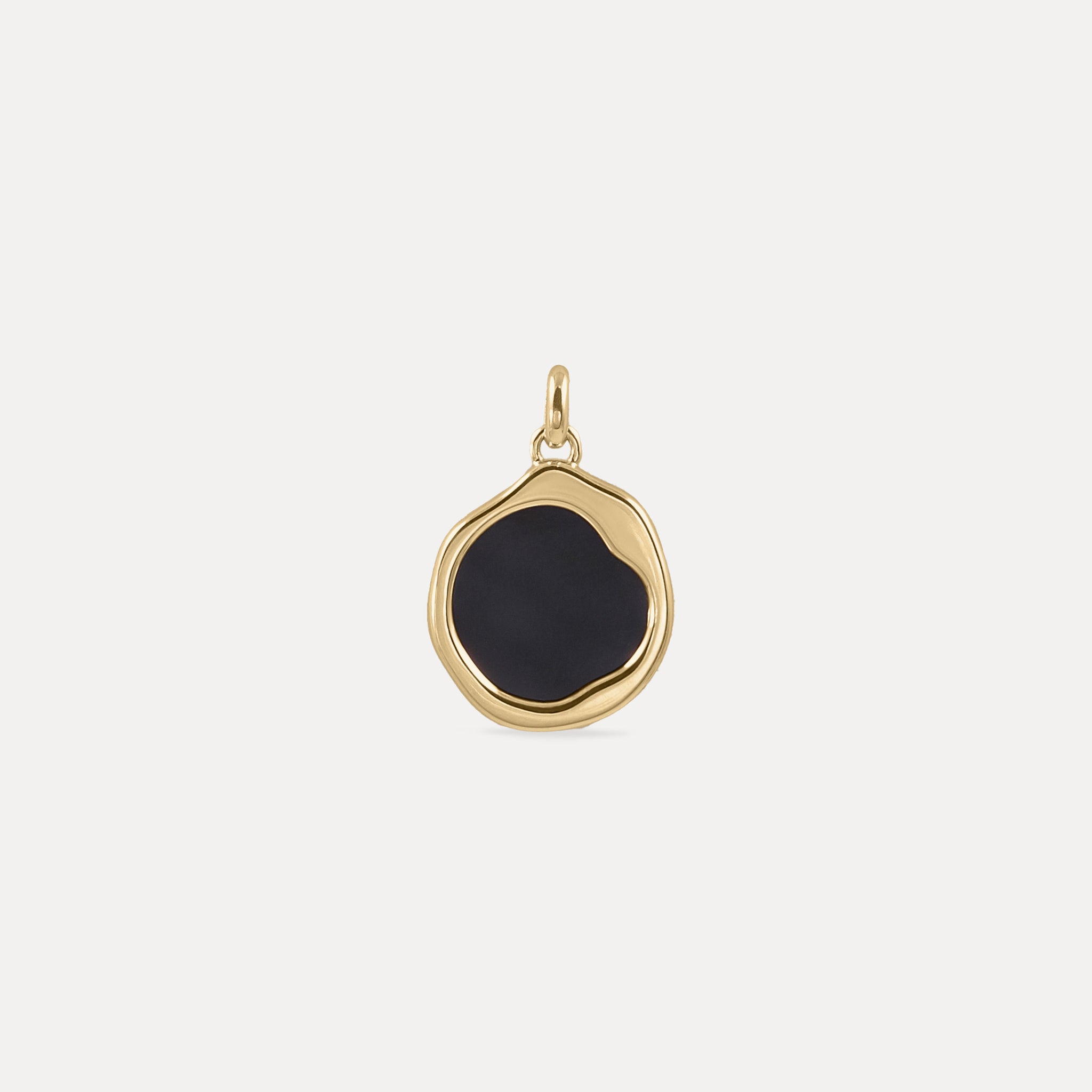 Stilnest Onyx Organic Anhänger 585 Gold 14k Massivgold Schwarz