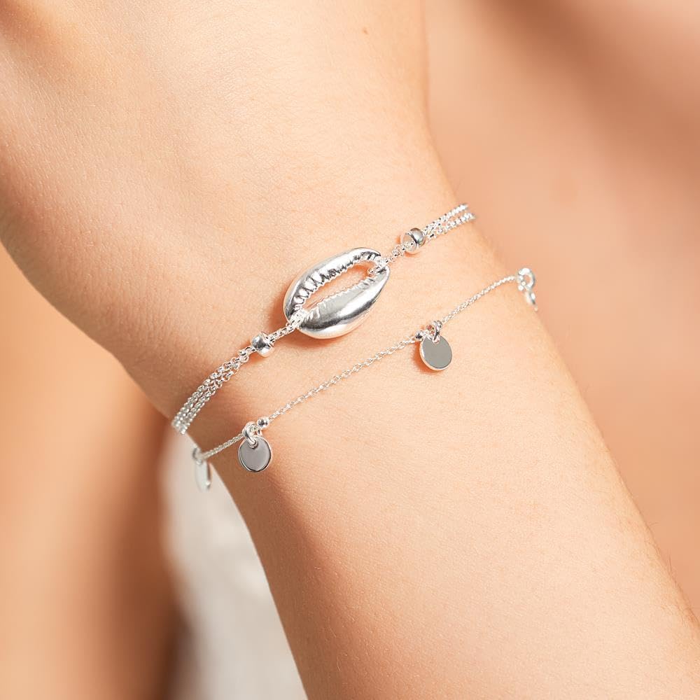JEWLIX Muschel Armband Silber 925er Sterlingsilber Damen