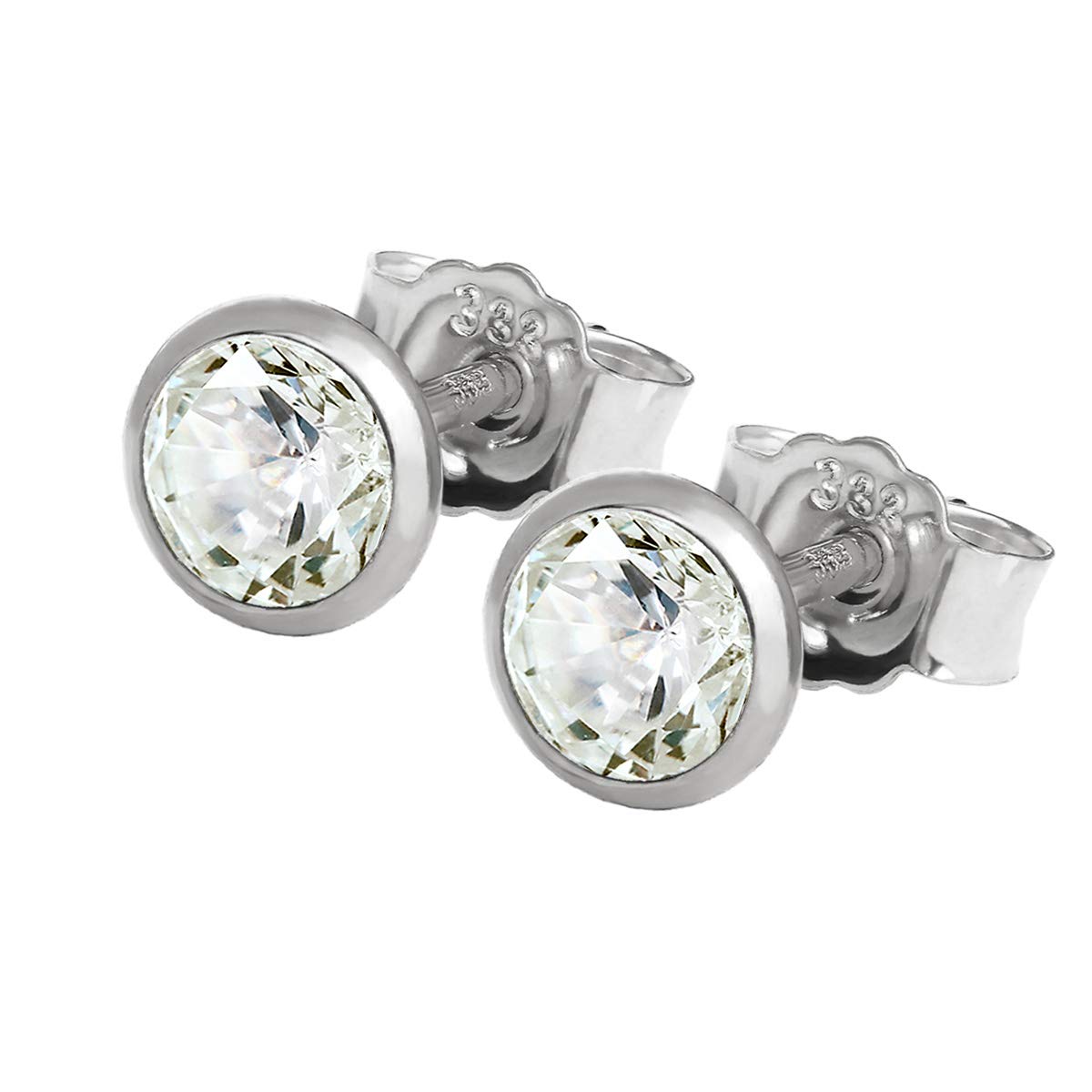 NKlaus Jewellery 333 Weißgold Ohrstecker 4,0mm Zirkonia Paar
