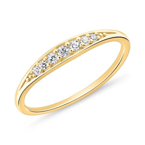 JEWLIX Damenring 925 Silber vergoldet Zirkonia Ring Gr.54