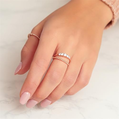JEWLIX Ring Sterlingsilber rosévergoldet Größe 52 Zirkonia