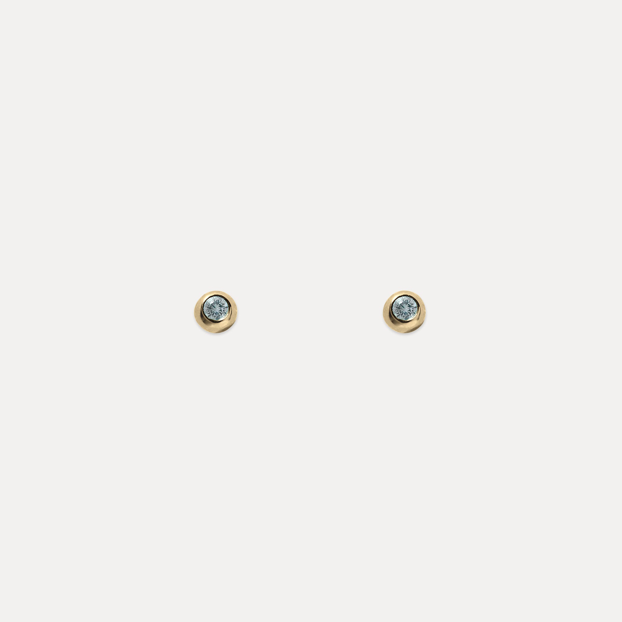 Stilnest Brilliant Dot Ohrstecker Aquamarin 585 Gold