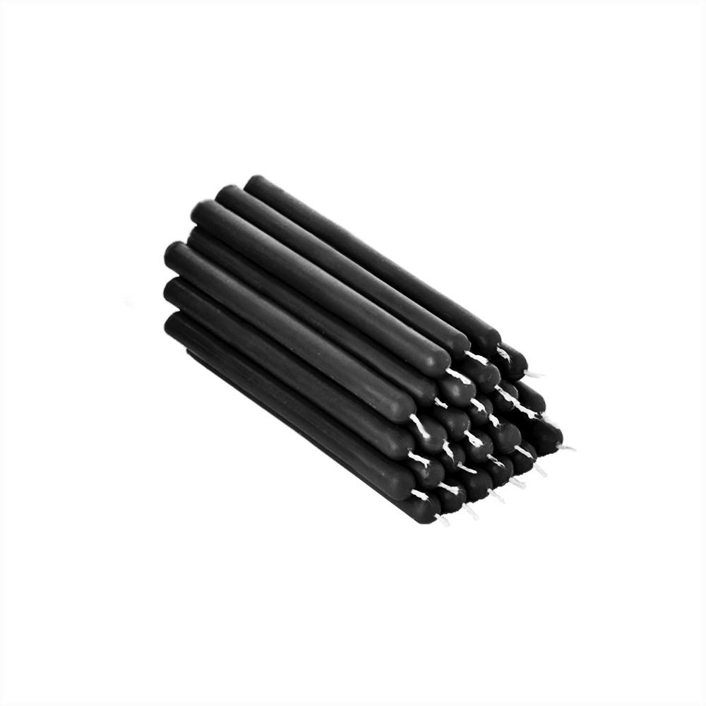 NKlaus Candles Bienenwachs Tafelkerzen 12cm 25 Stück schwarz