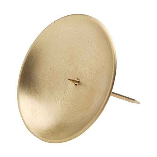 NKlaus Adventskranz Kerzenhalter mit Dorn Messing matt Ø8 cm