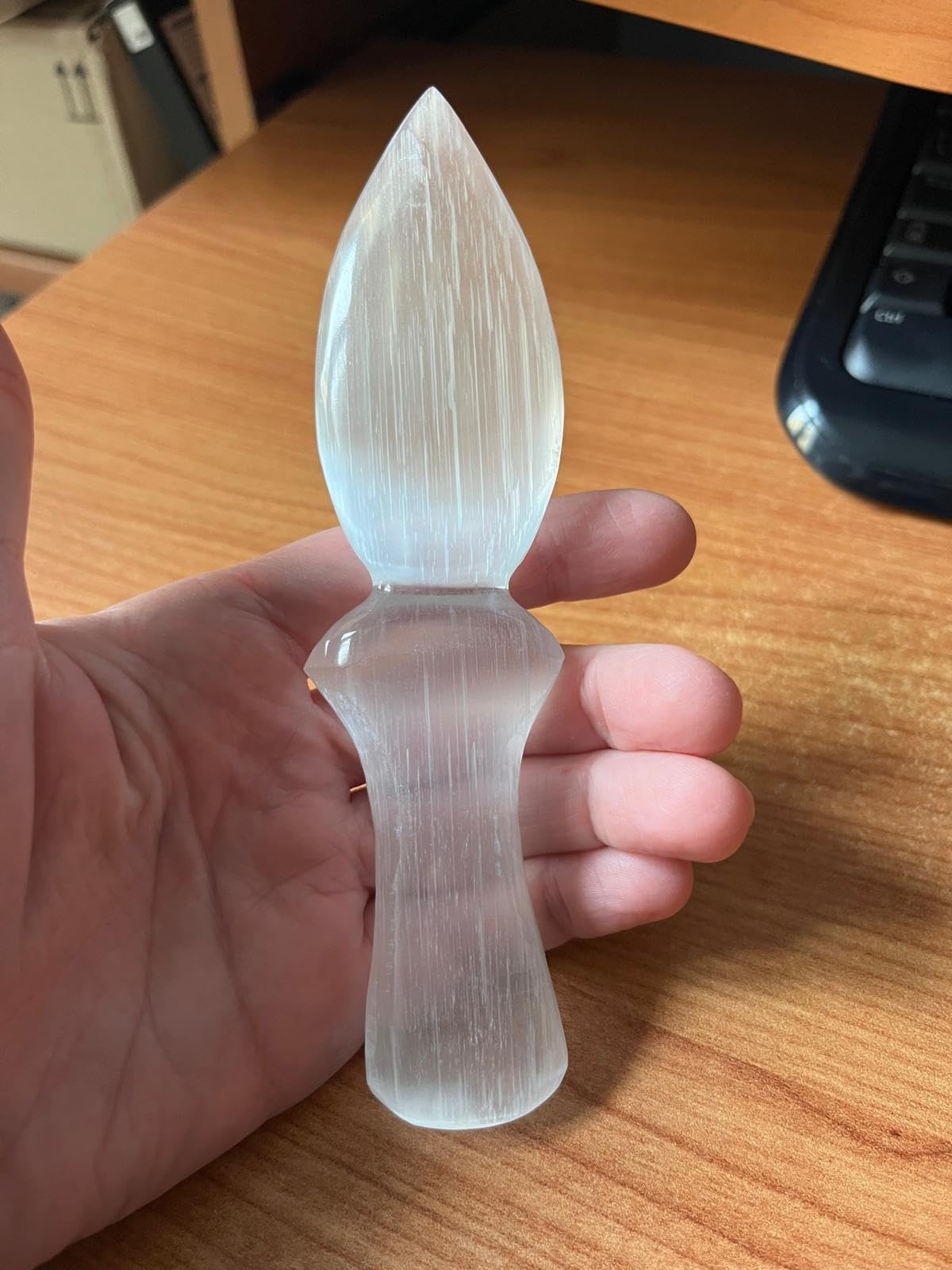 NKlaus Healing Crystals Selenit Ritualmesser 15 cm Heilstein-Messer