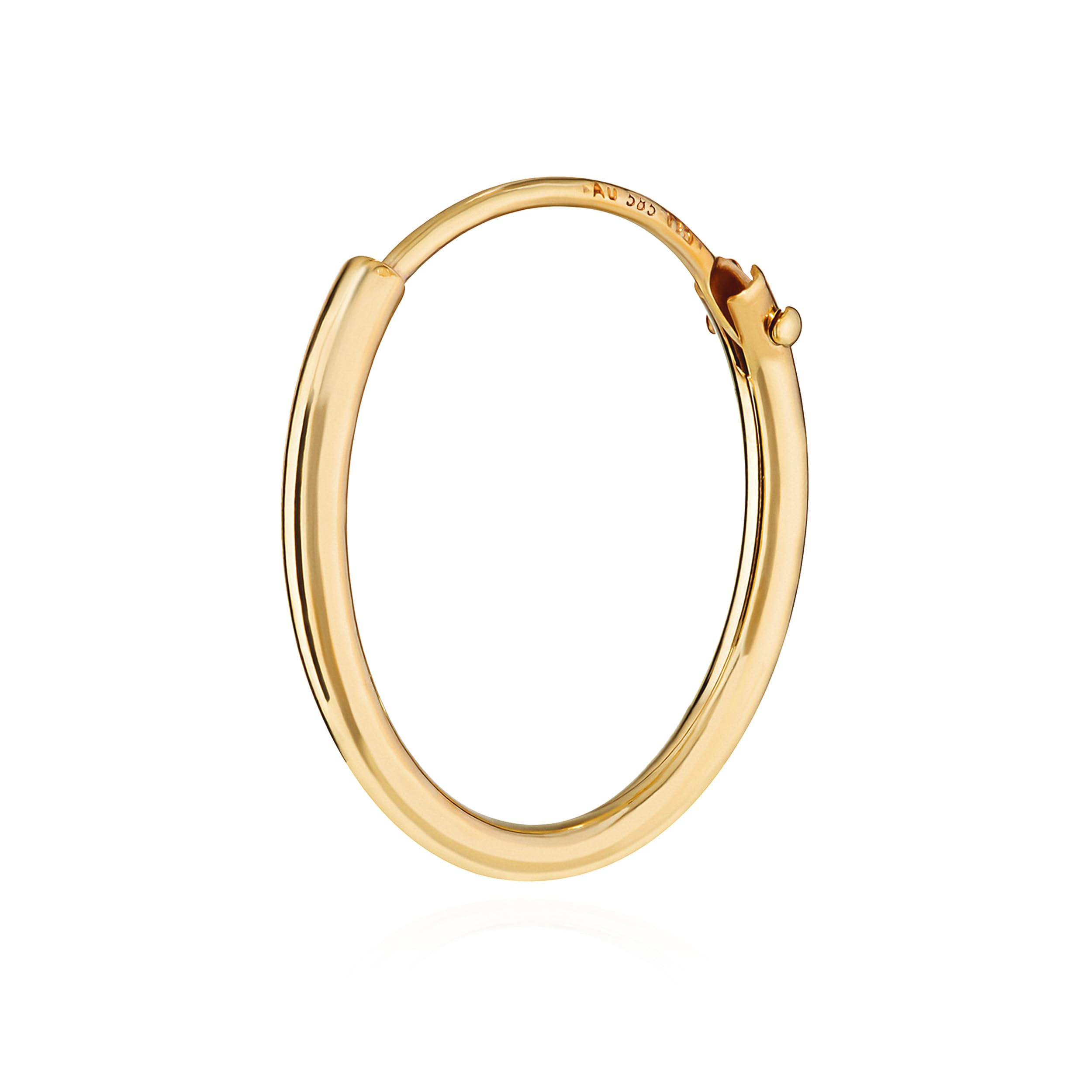 NKlaus Jewellery Klappcreole 585 Gold Einzel 11mm