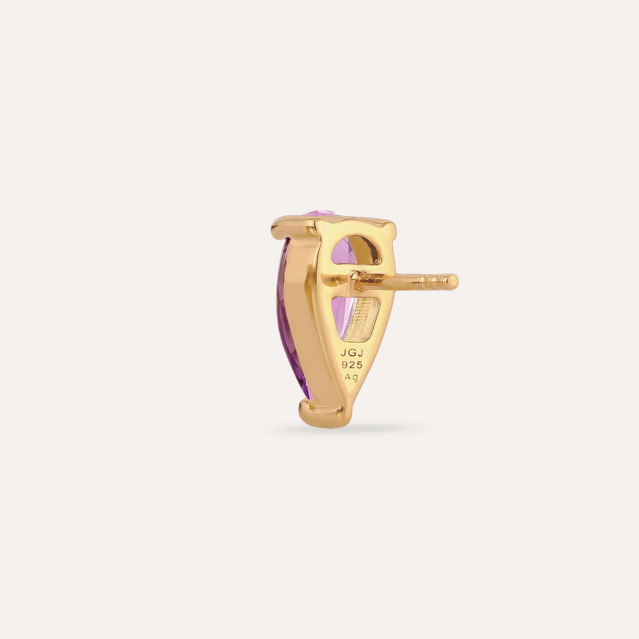 Stilnest Balance Drop Amethyst Ohrstecker Gold Vermeil Single