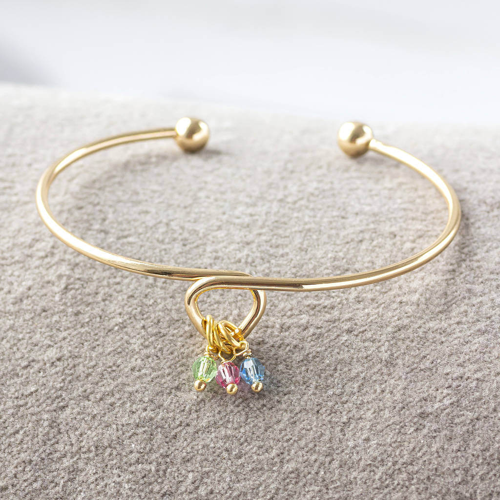 Joy by Corrine Smith Family Bangle Geburtsstein Armreif Gold