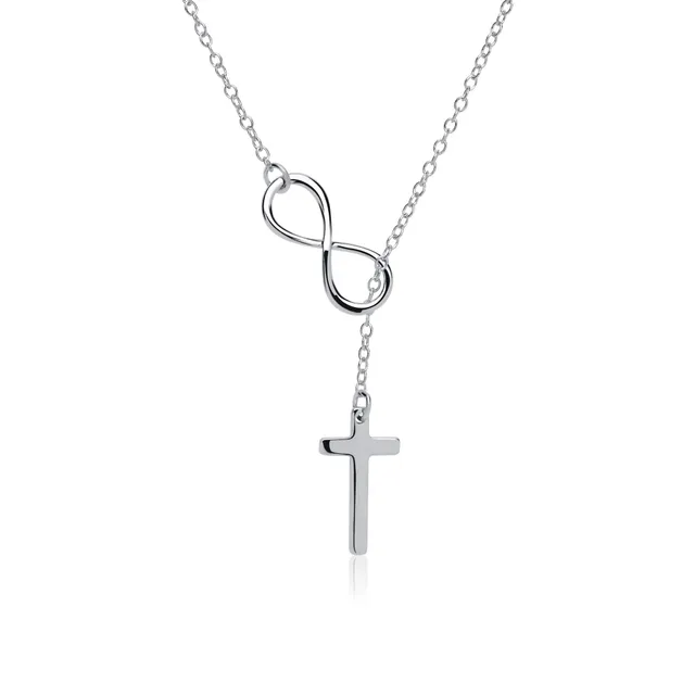 JEWLIX Infinity Kreuz Y-Kette 925 Silber Anhänger