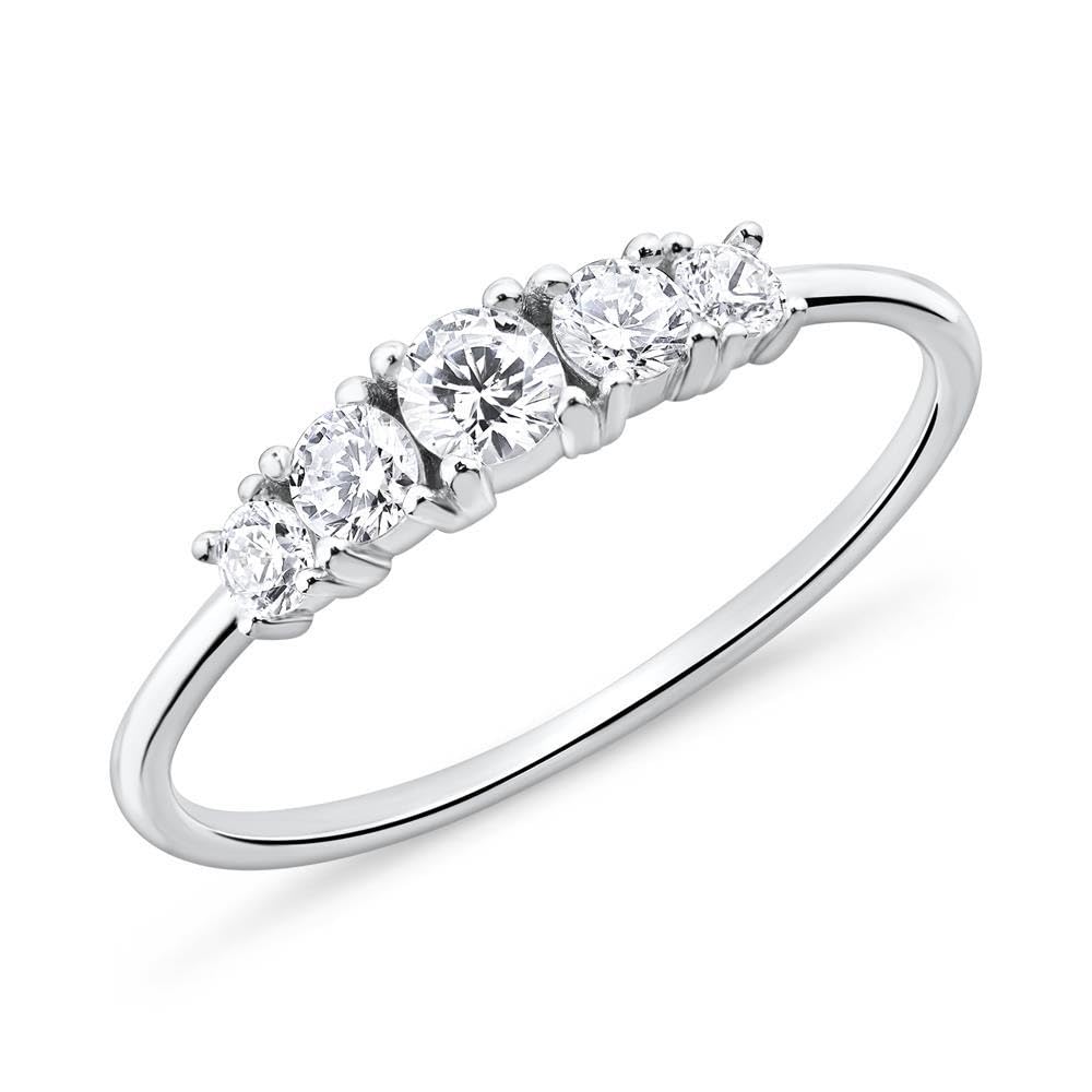 JEWLIX Damenring 925 Silber Größe 52 Zirkonia