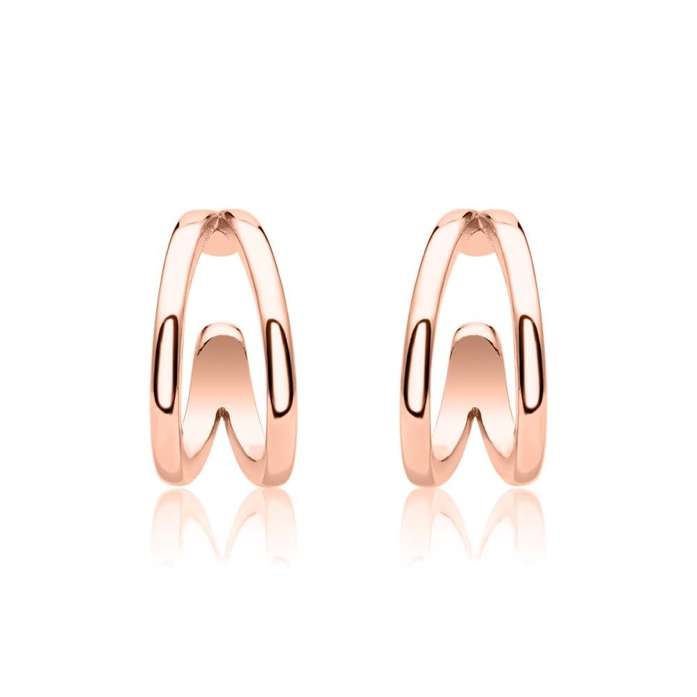 JEWLIX Ear Cuff Rosé 925 Silber doppelreihig Paar