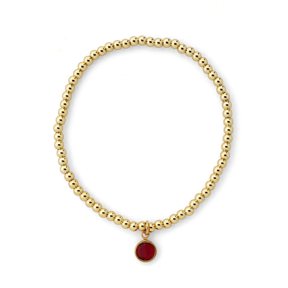 Joy by Corrine Smith July Armband Gold Rubin verstellbar