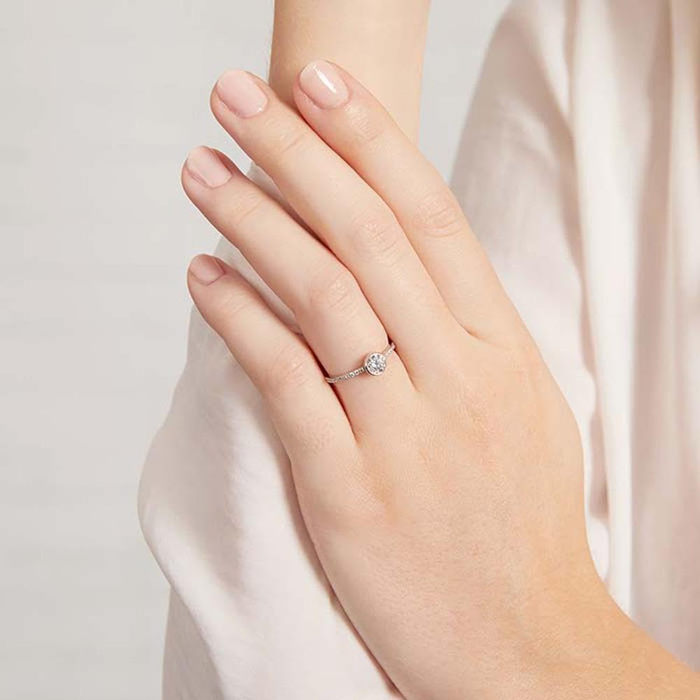 JEWLIX Verlobungsring 375 Weißgold Zirkonia Größe 48