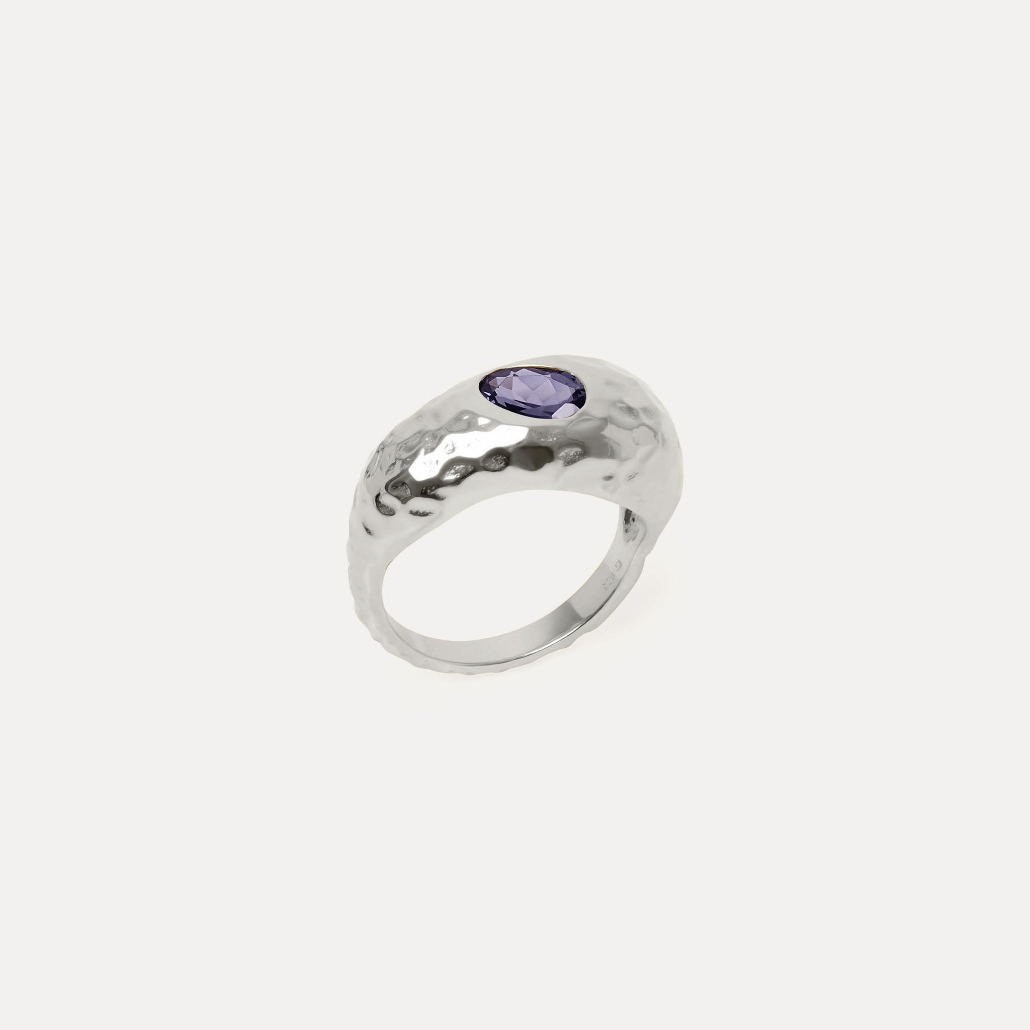 Stilnest Violet Fizz Cocktail Ring Iolith 24k Gold Vermeil