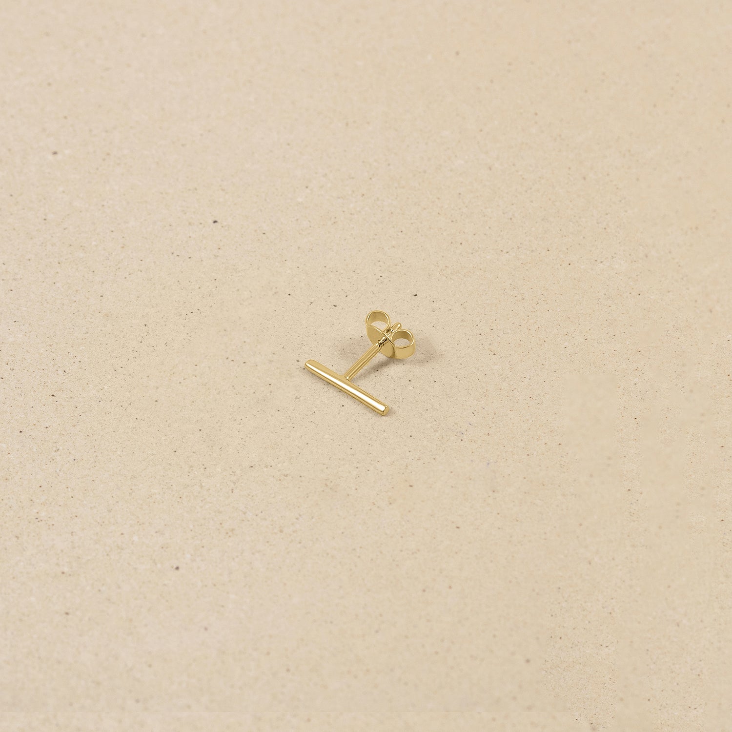 Stilnest Twist Bar Ohrstecker Single 14k Gold