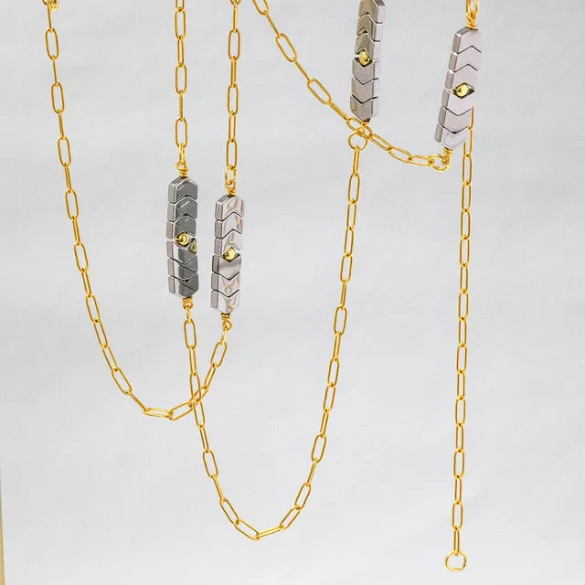 Joy by Corrine Smith Asteria Halskette Gold Hämatit lang