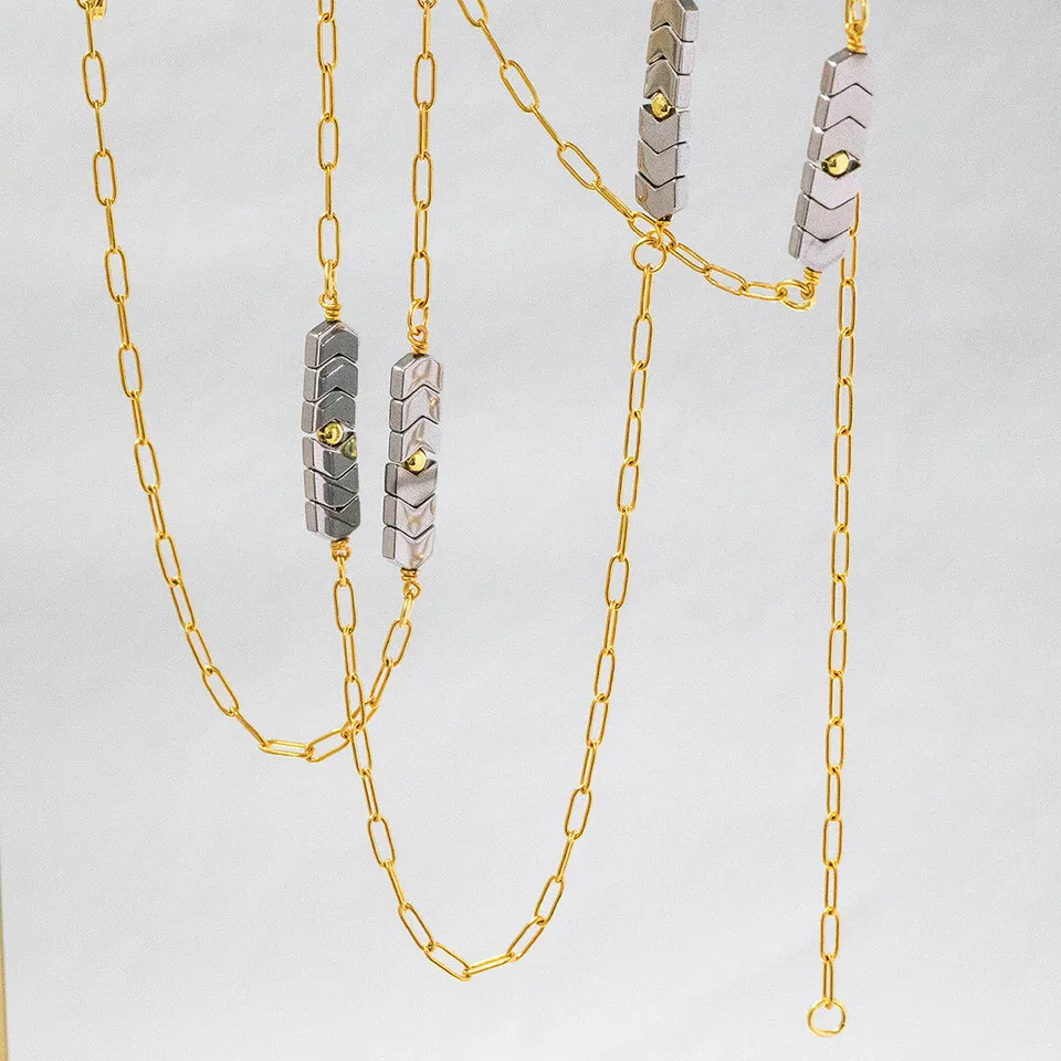 Joy by Corrine Smith Asteria Halskette Gold Hämatit lang