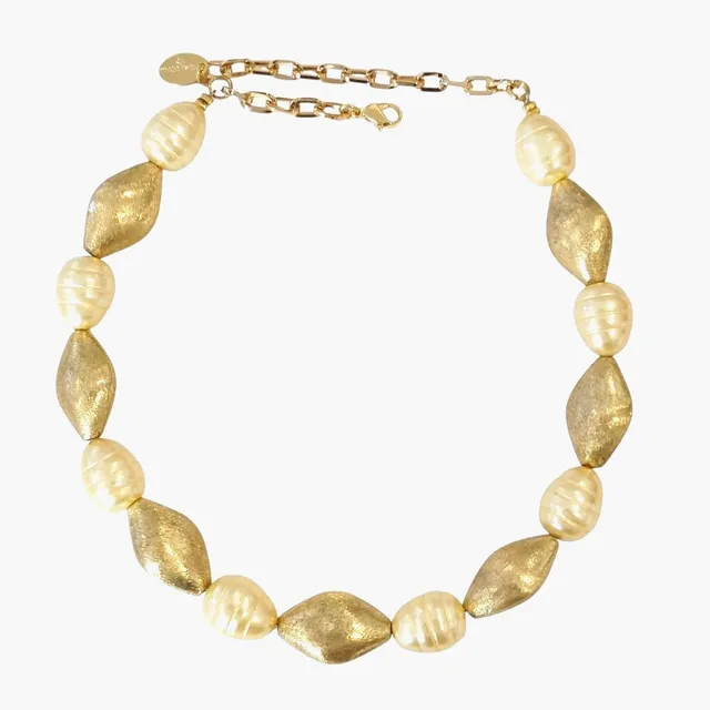 Alevá Bijoux Paola Perlen Halskette Gold 38-44 cm Perle
