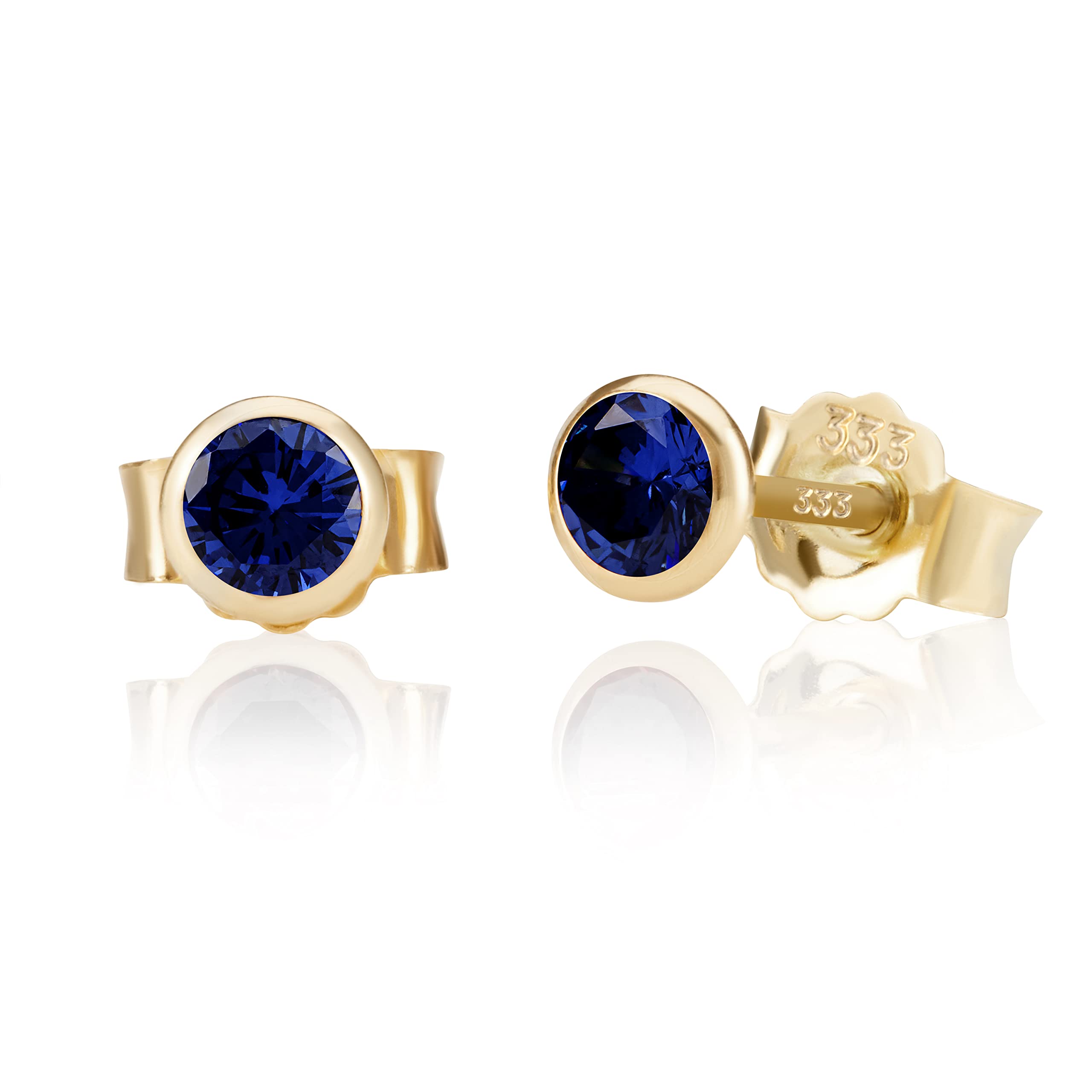 NKlaus JEWELLERY Ohrstecker Gelbgold Amethyst 5mm