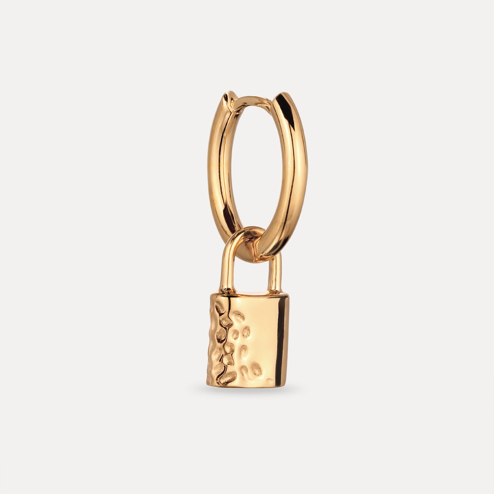 Stilnest Padlock Creolen Ohrringe 24k Gold Vermeil Schloss